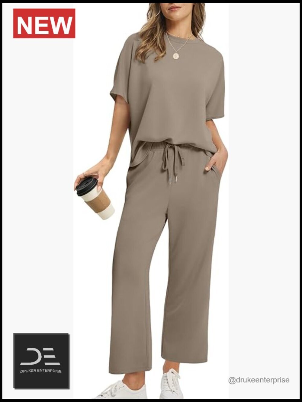 Two Piece Lounge Set Oversized Wide Leg Pants Beach Vacation Outfit